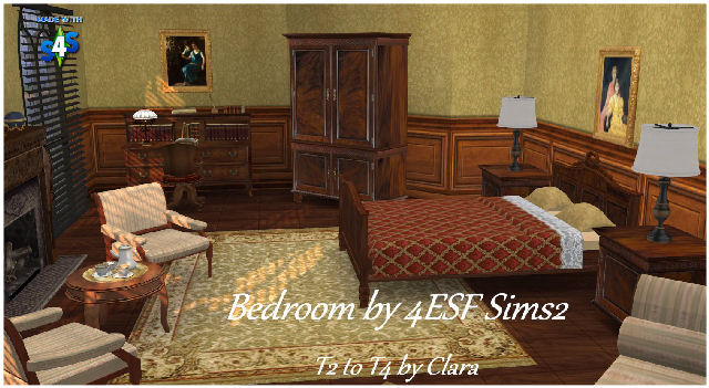 Bedroom by 4ESF ts2 to ts4 by Clara at All 4 Sims