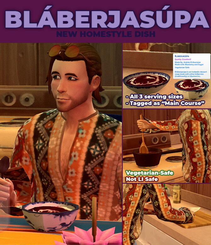 Bláberjasúpa Custom Recipe by RobinKLocksley at Mod The Sims 4