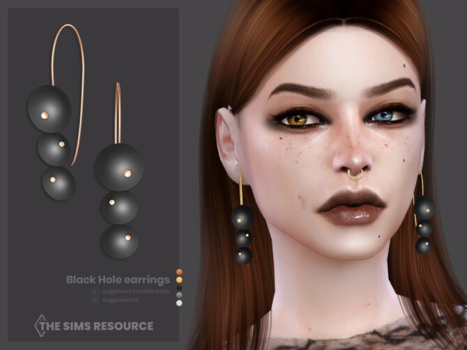 Black Hole earrings V2 by sugar owl at TSR