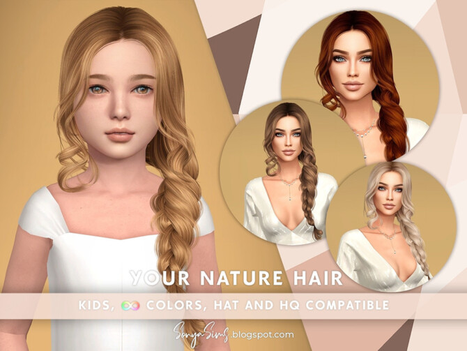 Bohemian Wedding Your Nature Hair for KIDS by SonyaSimsCC at TSR