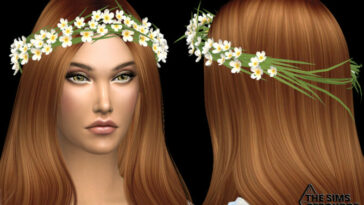 Bohemian wedding grass and flowers crown by NataliS at TSR