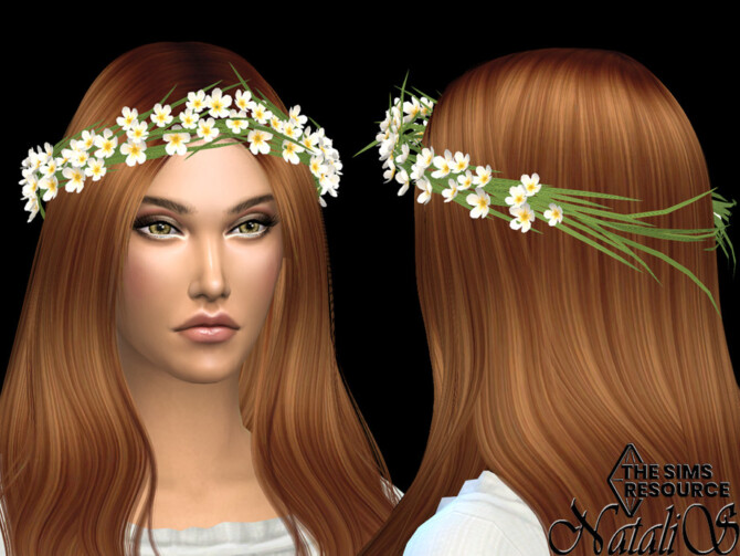 Bohemian wedding grass and flowers crown by NataliS at TSR