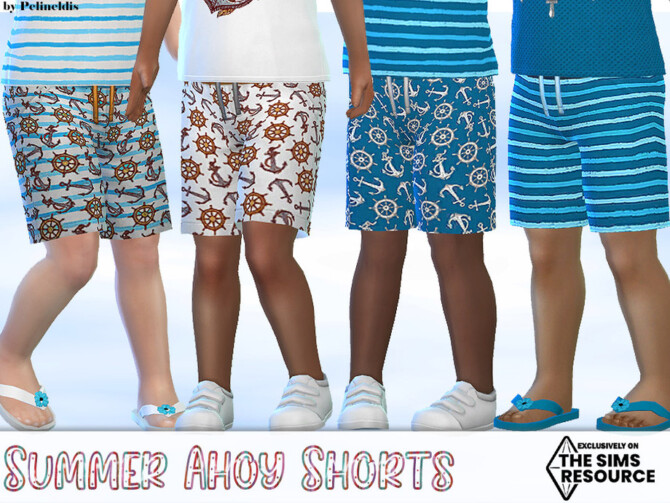 Boys Summer Ahoy Shorts by Pelineldis at TSR