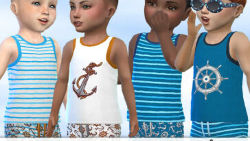 Boys Summer Ahoy Tank Top by Pelineldis at TSR