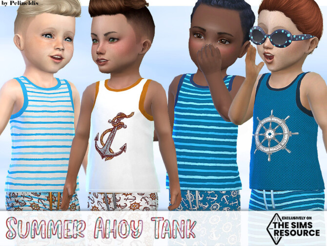 Boys Summer Ahoy Tank Top by Pelineldis at TSR