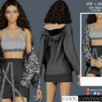 Bra Top + Jacket by sims2fanbg at TSR