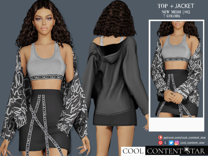 Bra Top + Jacket by sims2fanbg at TSR