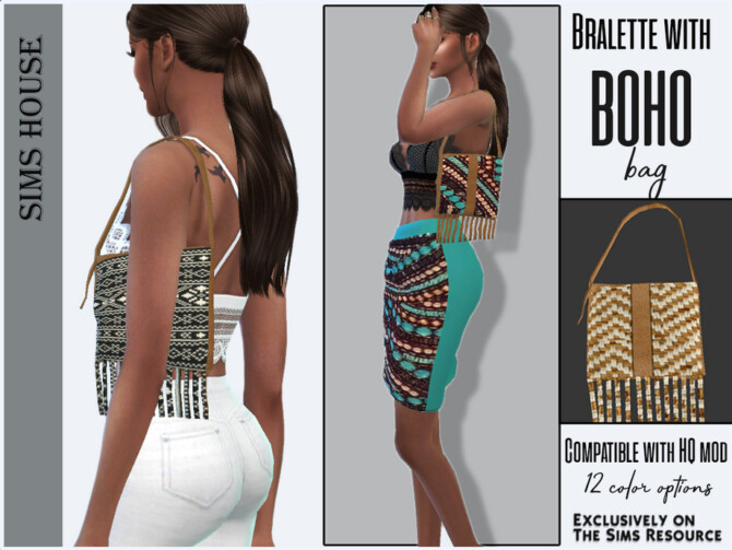 Bralette with Boho bag by Sims House at TSR