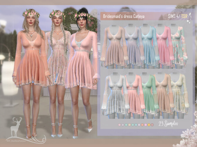 Bridesmaid dress Catleya by DanSimsFantasy at TSR