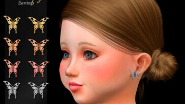 Butterfly Toddler Earrings by Suzue at TSR