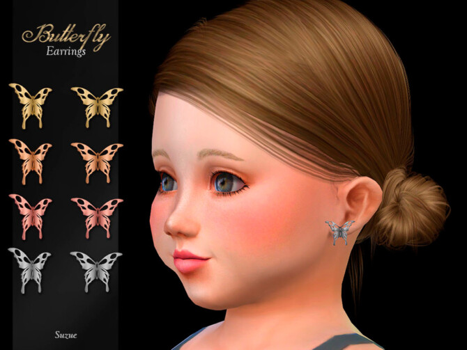 Butterfly Toddler Earrings by Suzue at TSR