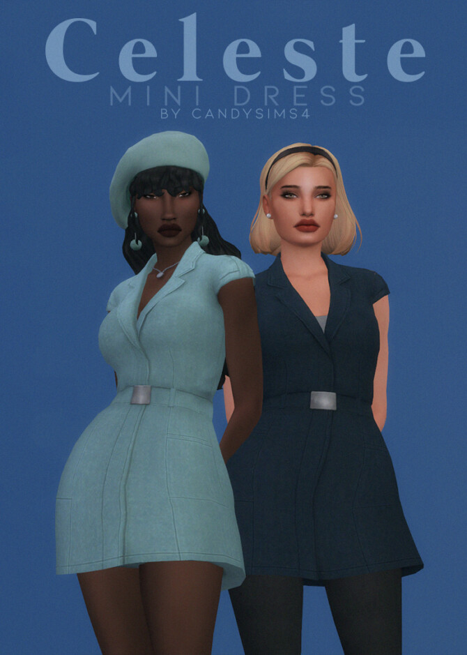 CELESTE MINI DRESS at Candy Sims 4