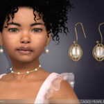 Caged Pearl Earrings For Kids by feyona at TSR