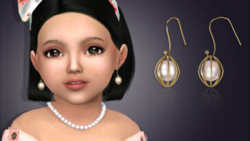 Caged Pearl Earrings For Toddlers by feyona at TSR