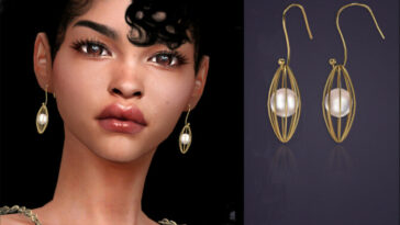 Caged Pearl Earrings by feyona at TSR