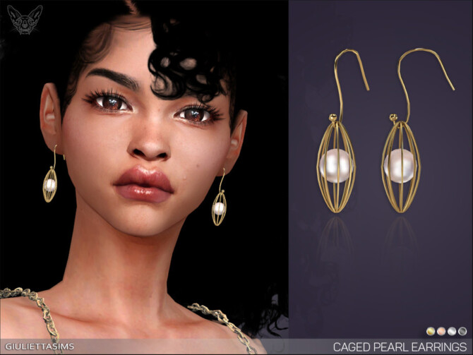 Caged Pearl Earrings by feyona at TSR