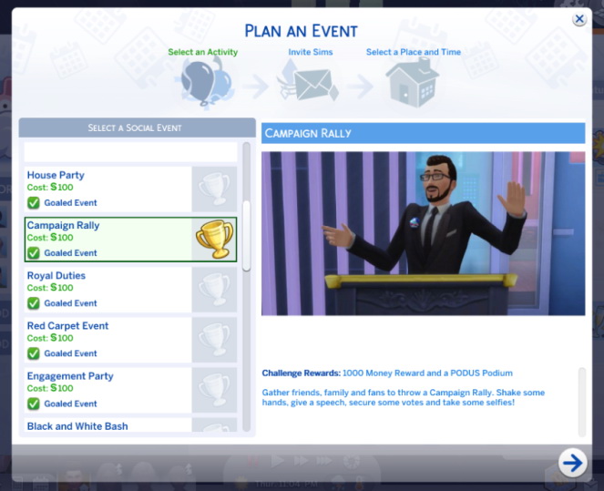 Campaign Rally event at Kiara’s Sims 4 Blog