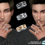 Carved wedding band male set by NataliS at TSR