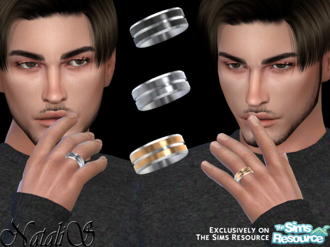 Carved wedding band male set by NataliS at TSR