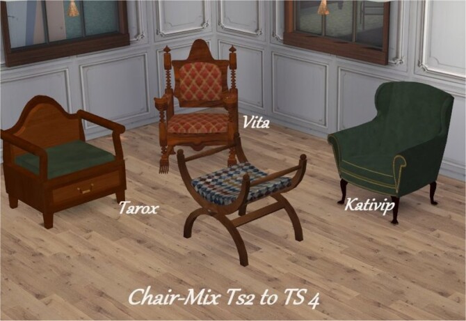 Chair-Mix TS2 to TS4 by Clara at All 4 Sims