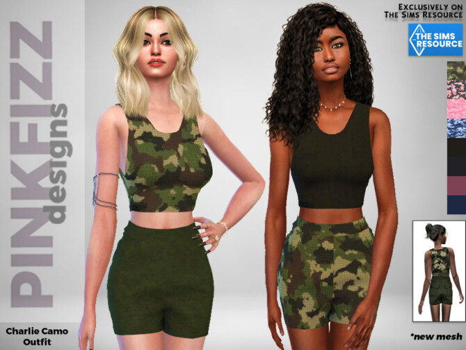 Charlie Camo Outfit by Pinkfizzzzz at TSR