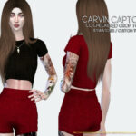 Checkered Crop Top Set by carvin captoor at TSR