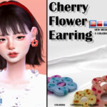 Cherry Flower Earrings by LIN_DIAN at TSR