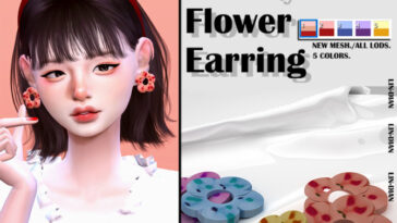 Cherry Flower Earrings by LIN_DIAN at TSR