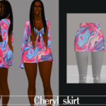 Cheryl mini skirt by akaysims at TSR