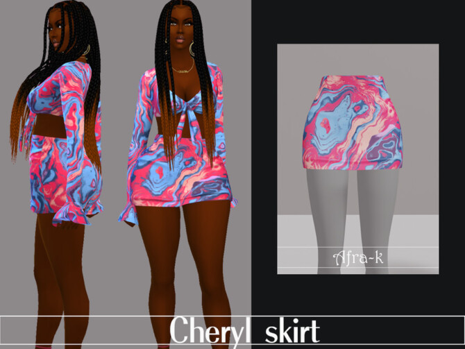 Cheryl mini skirt by akaysims at TSR