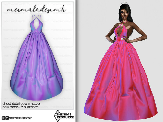 Chest Detail Gown MC272 by mermaladesimtr at TSR