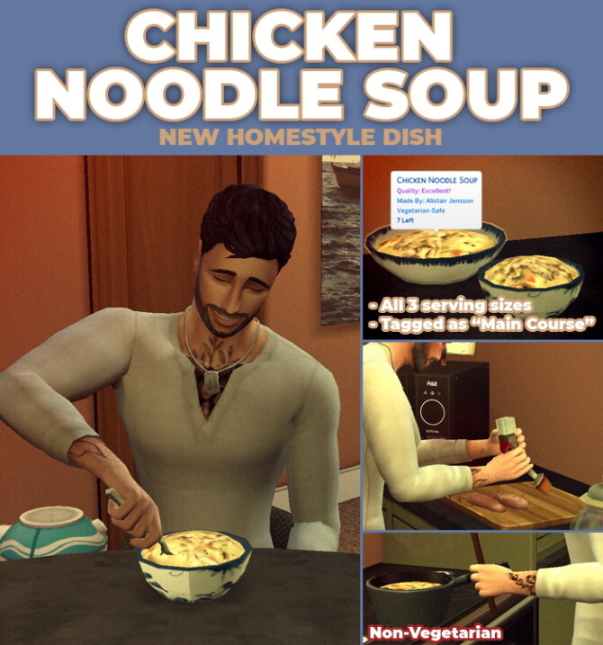 Chicken Noodle Soup Custom Recipe at Mod The Sims 4