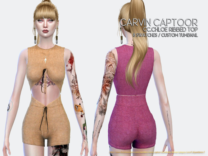 Chloe Ribbed Top by carvin captoor at TSR