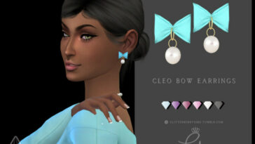 Cleo Bow Earrings by Glitterberryfly at TSR