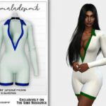 Contrast Collar Jumpsuit MC209 by mermaladesimtr at TSR