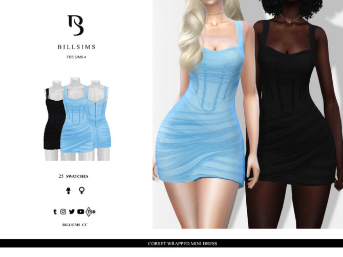 Corset Wrapped Mini Dress by Bill Sims at TSR