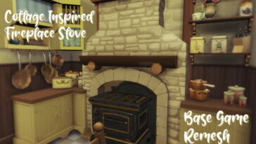 Cottage Inspired Fireplace Stove by Lahawana at Mod The Sims 4