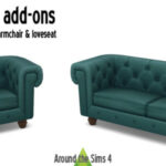 Cottage Life add-ons Matching armchair & loveseat at Around the Sims 4