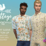 Cottage Short Sleeve Button Up by SimmieV at TSR