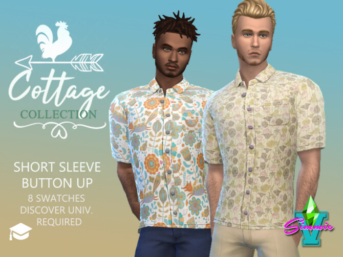 Cottage Short Sleeve Button Up by SimmieV at TSR