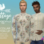 Cottage Tab Collar Button Up by SimmieV at TSR