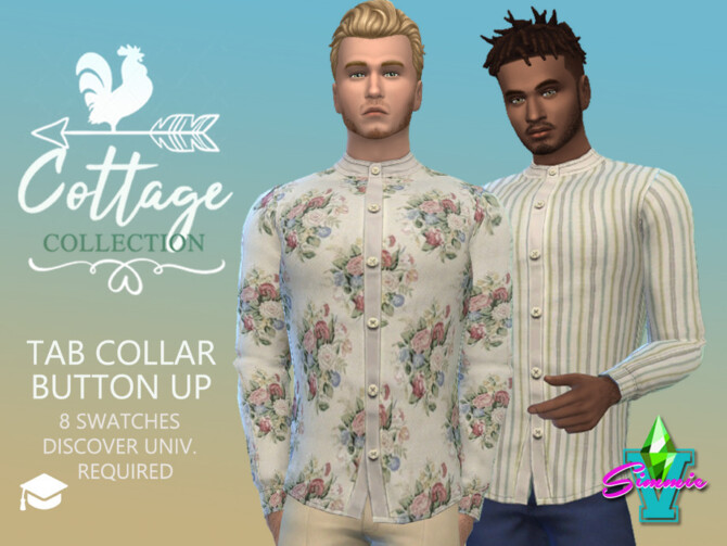 Cottage Tab Collar Button Up by SimmieV at TSR