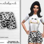 Cow Print Short MC224 by mermaladesimtr at TSR