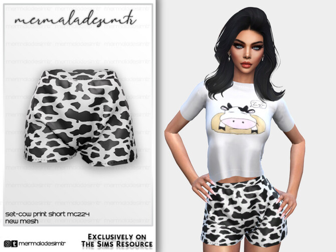 Cow Print Short MC224 by mermaladesimtr at TSR