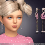 Crystal Flamingo Drop Earrings For Kids by feyona at TSR