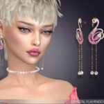 Crystal Flamingo Drop Earrings by feyona at TSR