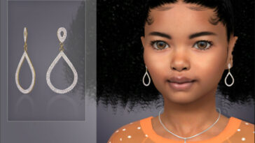 Crystal Teardrop Earrings For Kids by feyona at TSR