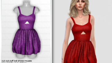 Cut Out Puff Ball Dress MC265 by mermaladesimtr at TSR