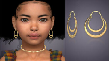 Cydnee Double Hoop Earrings For Kids by feyona at TSR