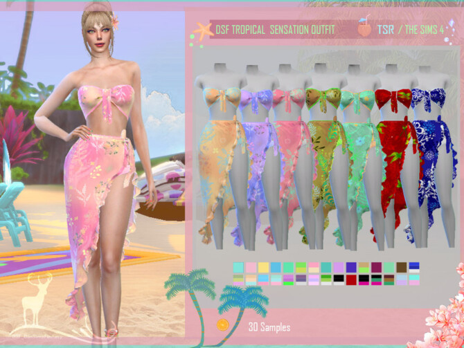 DSF TROPICAL SENSATION OUTFIT by DanSimsFantasy at